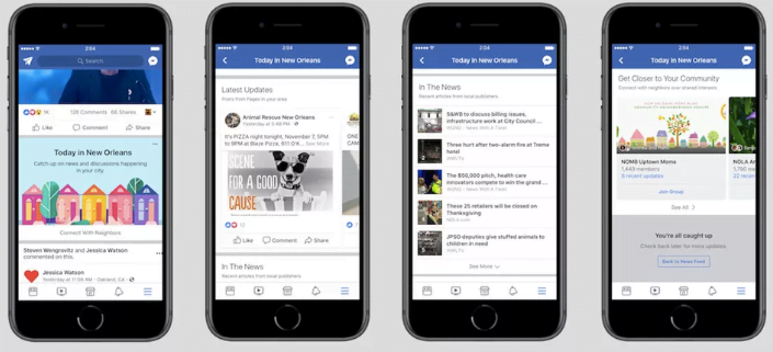 Facebook testa notícias e eventos em seu aplicativo